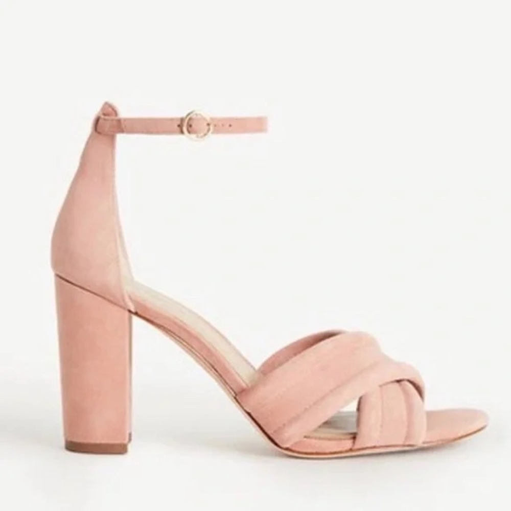 Ann Taylor - Gillian Suede Block Heels in Pink - 8.5